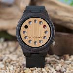 Men's Bamboo Wood Watch with Leather Strap