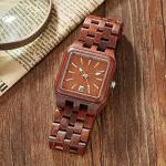 Dentily Men's Wooden Watch with Rectangle Dial