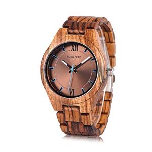 BOBO BIRD Men's Brown Wooden Sport Watch