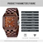 Dentily Men's Wooden Watch with Rectangle Dial
