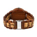 MII YEW Men's Lightweight Red Dial Wood Watch