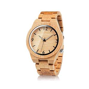 BOBO BIRD Men's Bamboo Watch with Luminous Pointer