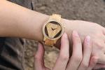 Men's Minimalist Engraved Wooden Triangle Watch
