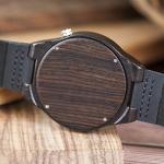 Men's Bamboo Wood Watch with Leather Strap