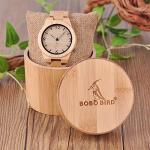 BOBO BIRD Men's Bamboo Watch with Luminous Pointer