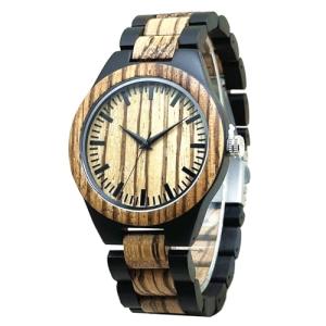 MISHIKG Men's Lightweight Handmade Wooden Analog Watch