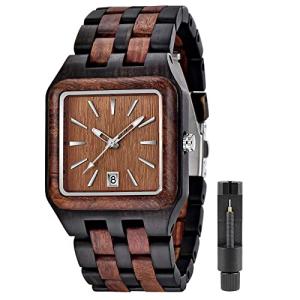 Tiong Men's Maple Wood Square Quartz Watch