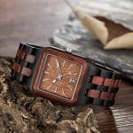 Tiong Men's Maple Wood Square Quartz Watch