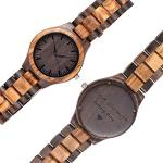 Engraved Brown Wood Watch for Him - Love You