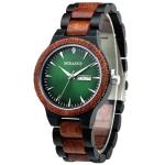 MIEASVE Men's Quartz Wood Watch with Calendar