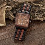 Tiong Men's Maple Wood Square Quartz Watch