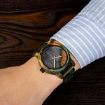 BOBO BIRD Men's Colorful Wooden Quartz Watch