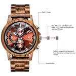 Stylish Walnut Wood Chronograph Watch for Everyone
