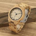 BOBO BIRD Men's Bamboo Watch with Luminous Pointer