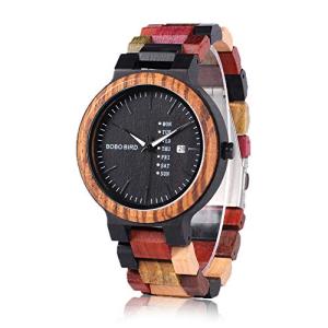 Colorful BOBO BIRD Men's Natural Wood Watch
