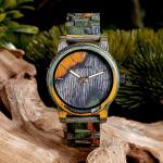 BOBO BIRD Men's Colorful Wooden Quartz Watch