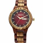MIEASVE Wooden Watch for Men with Red Dial