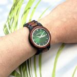 MIEASVE Men's Quartz Wood Watch with Calendar