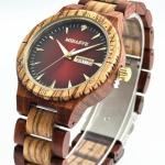 MIEASVE Wooden Watch for Men with Red Dial