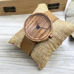 Men's Wooden Watch with Brown Leather Strap
