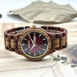 MIEASVE Wooden Watch for Men with Red Dial