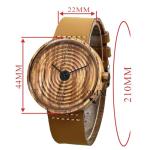 Men's Wooden Watch with Brown Leather Strap