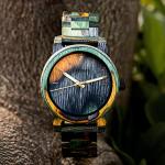 BOBO BIRD Men's Colorful Wooden Quartz Watch