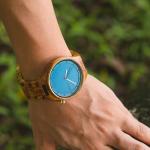 Stolpen Collection Men's Wooden Watch in Blue