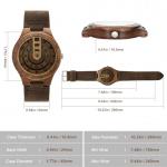 Timever Men's Wooden Watch with Leather Strap