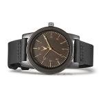 LeeEv Unisex Wood Watch with Suede Leather Band