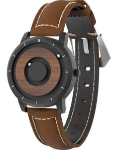 EUTOUR Men's Magnetic Wooden Watch with Leather Strap