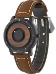 EUTOUR Men's Magnetic Wooden Watch with Leather Strap