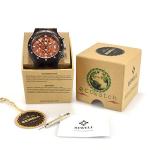 BEWELL W109D Men's Black and Red Wood Watch