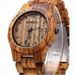BEWELL Lightweight Handmade Wood Sports Watch for Men