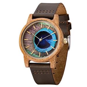 Men's Unisex Wooden Watch with Leather Strap