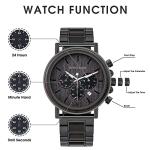 Men's Luxury Wooden Chronograph Watch with Steel