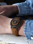 EUTOUR Men's Magnetic Wooden Watch with Leather Strap