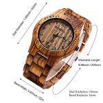 BEWELL Lightweight Handmade Wood Sports Watch for Men