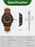 EUTOUR Men's Magnetic Wooden Watch with Leather Strap