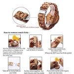 BEWELL Lightweight Handmade Wood Sports Watch for Men