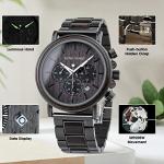 Men's Luxury Wooden Chronograph Watch with Steel