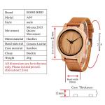 BOBO BIRD Men's Bamboo Wood Watch with Leather Strap