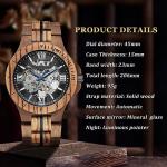 Forsining Men's Vintage Wood Mechanical Skeleton Watch