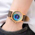 Men's Unisex Wooden Watch with Leather Strap