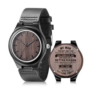 Engraved Wooden Watch for Men - Unique Gift Idea