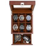 Espresso Wooden Watch Box with Glass Top