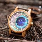 Men's Unisex Wooden Watch with Leather Strap
