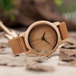 BOBO BIRD Men's Bamboo Wood Watch with Leather Strap