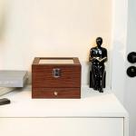 Espresso Wooden Watch Box with Glass Top