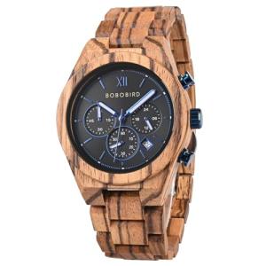 Men's Zebrawood Chronograph Wood Watch
